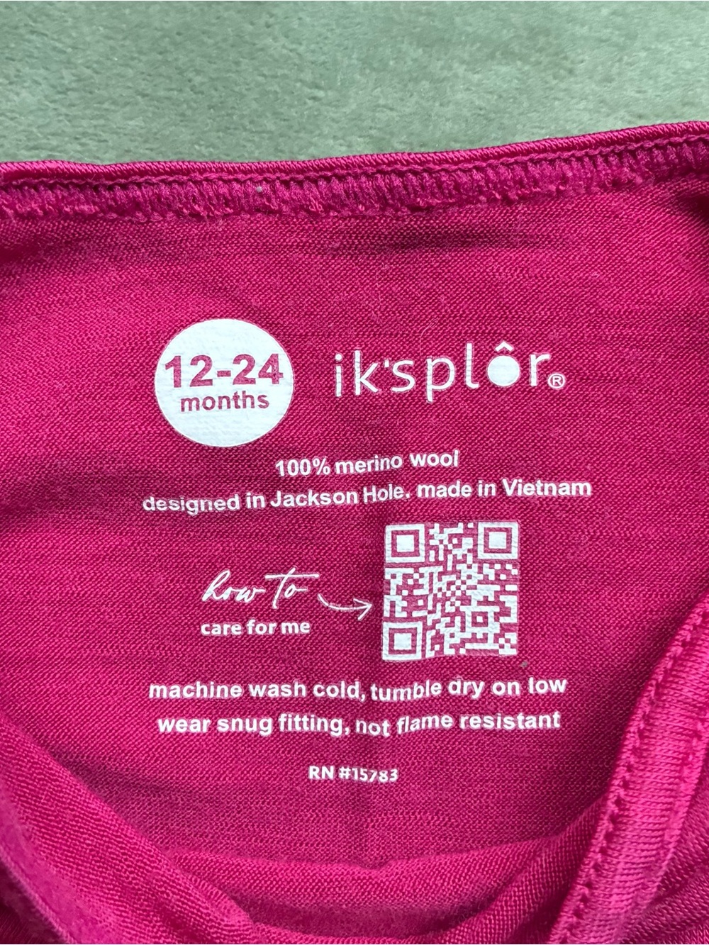 Iksplor Merino Wool Base layer Set Outdoor Pink Sz 12-24 mo - Picture 2 of 6